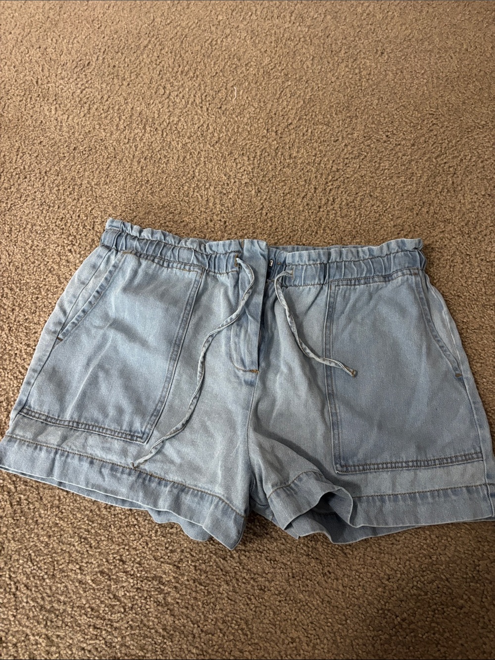 Dex Light Wash Denim Drawstring Women’s Shorts